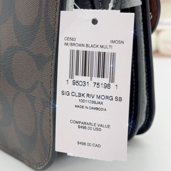 Coach CE563 Morgan Shoulder Bag Crossbody Colorblock Signature With Rivets NWT - Picture 7 of 11